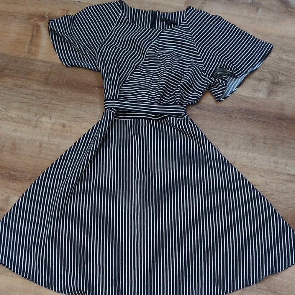 Banana Republic Navy and White Striped Dress